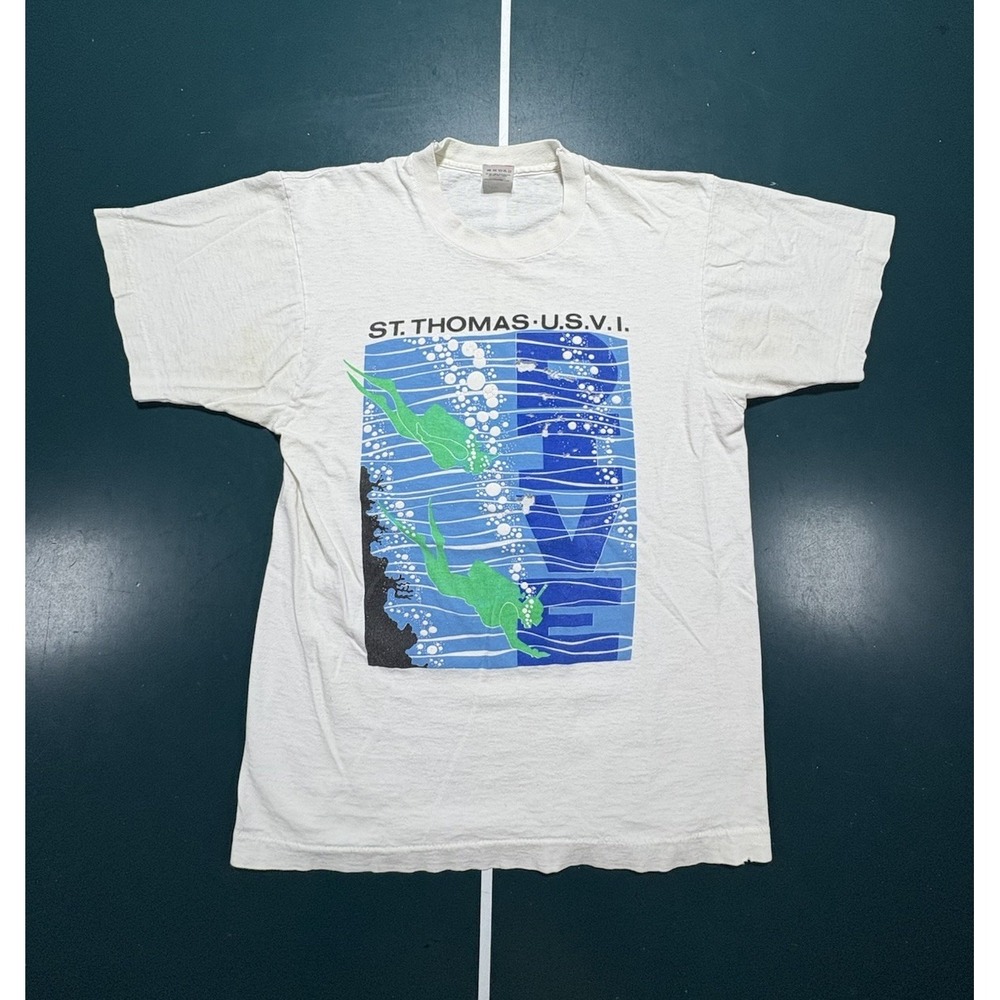 Vintage 90s St Thomas Virgin Islands Single Stitch Thin T-Shirt Adult Medium